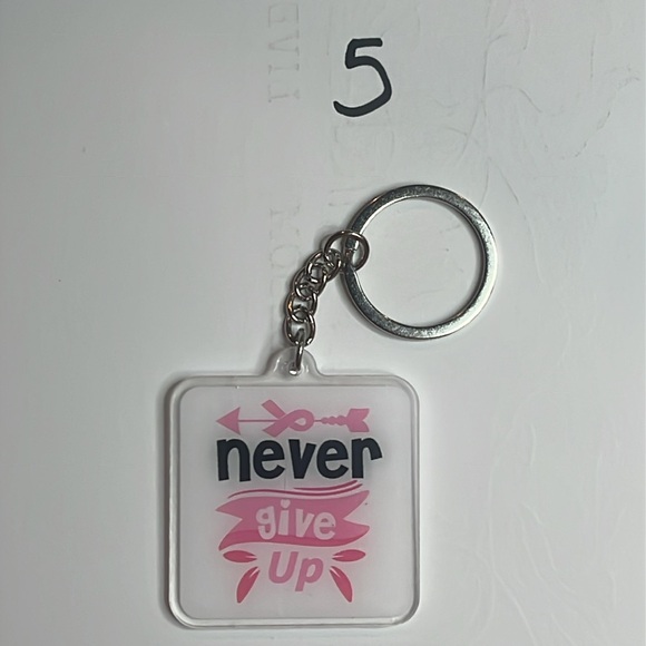 Hand Crafted Inspirational Pink Ribbon Keychains Pick 1 - Picture 9 of 11